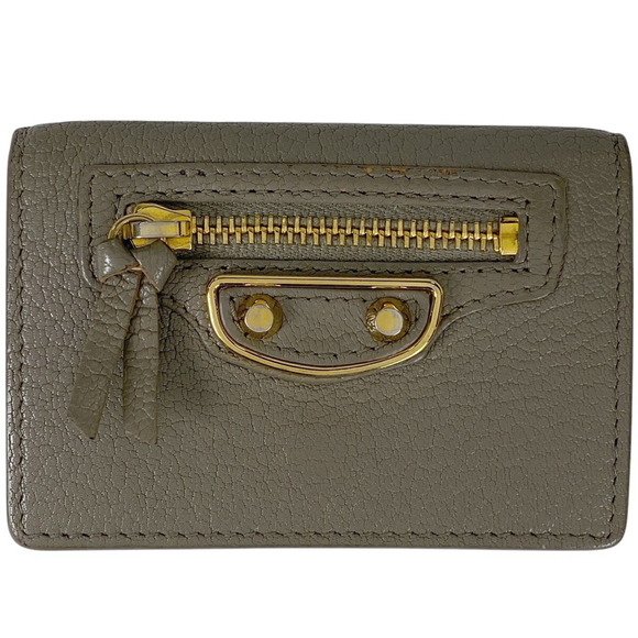BALENCIAGA Edge Wallet Tri Gray Leather - Picture 1 of 6